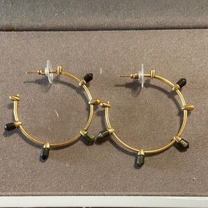 Kendra Scott Elegant Gold and Black Hoop Earrings